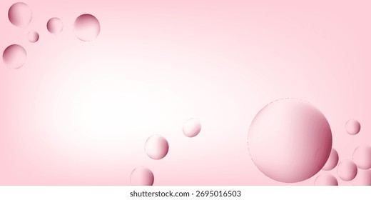 Minimale Blasen hellrosa Farbe Hintergrund mit Kopienraum. 3D Kugelform modernes Design. Kreative 3D-Blase trendige Vorlage.