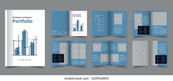 Minimal Building Architecture Portfolio Template Design and Interior Portfolio Layout