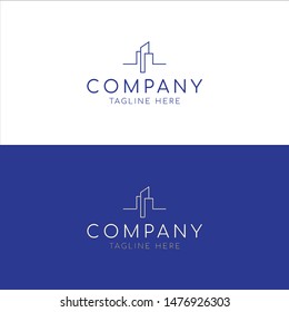 minimal building icon logo design for architecture/real estate/construction company