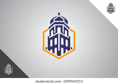 Minimal building logotype. Architect and construction brand identity design template. Perfect logo for business related to construction industry. Isolated background. Vector eps 10.