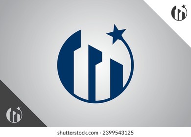 Minimal building logotype. Architect and construction brand identity design template. Perfect logo for business related to construction industry. Isolated background. Vector eps 10.