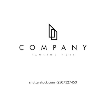 minimal building office line logo design