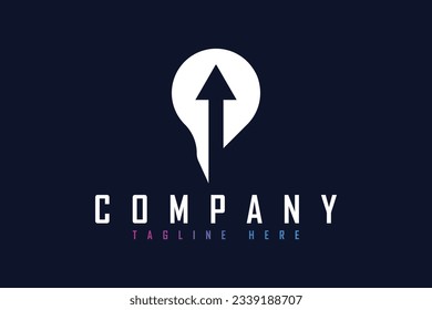 Minimal Bulb Arrow Logo.  Usable for Business and Technology Logos. Flat Vector Logo Design Template Element. 