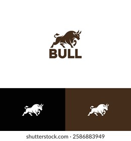 Minimal Bull logo design template