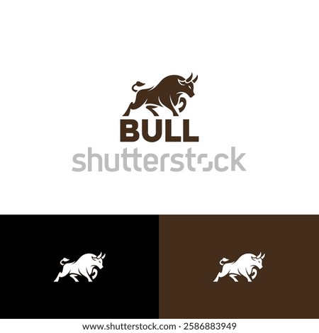 Minimal Bull logo design template