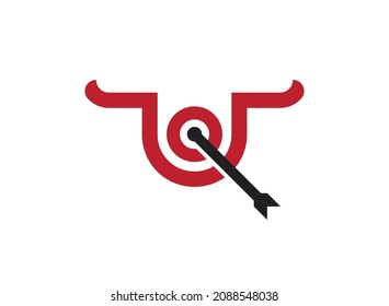 Minimal bull target logo vector eps