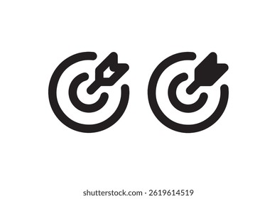 Minimal Bullseye Target Icon with Arrow Vector