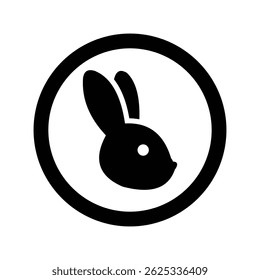 Minimal Bunny Logo Design - Cute Rabbit Icon in Circle for Branding and Pet-Themed Projects