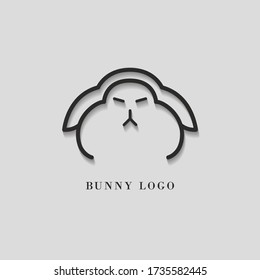 minimal bunny logo ,symbol , icon ,vector.