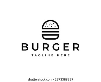 minimal burger creative logo design