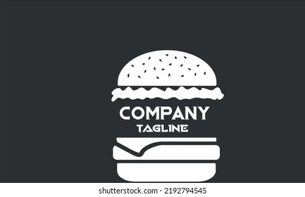 minimal burger logo design template