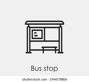 Icono del vector de parada de bus.  Trazo editable. Signo de estilo lineal para uso en diseño web y aplicaciones móviles, logotipo. Ilustración de símbolo. Gráficos vectoriales de píxeles - Vector