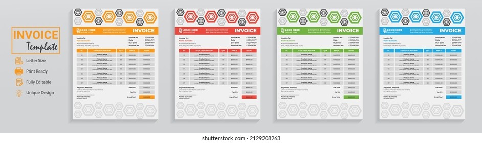 Minimal Business Accounting Invoice Templates Design Set Foe Expense Record. This Clean Cash Memo Layout Is For Payment Calculation Agreement And This Receipt Is Customizable Editable Quotation Print