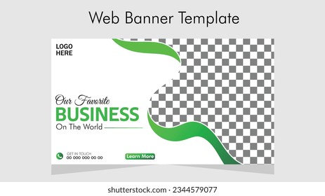 minimal business advertisting web banner design,
 web template clean and modern green colore,
