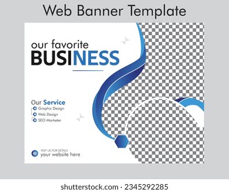 minimal business advertisting web banner design,
 web template clean and modern blue colore,
