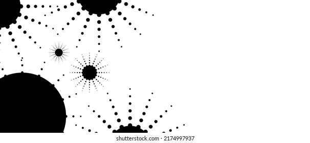 Minimal business background with circles, halftone and copy space for text. Modern abstract vector banner or backdrop.