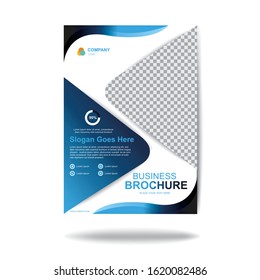 Minimal business brochure template vector for design. Blue color on white background. Vector illustration