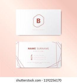 Minimal business card design with geometric shapes