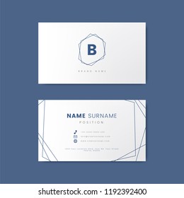 Minimal business card design with geometric shapes
