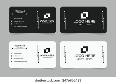 Minimal Business card design, Simple business card template, Vector design.