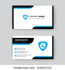 Minimal business card design template cyan and black colour