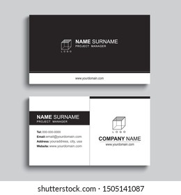 Black White Business Card Stock Vector (Royalty Free) 393783406 ...