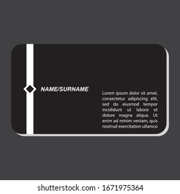 Minimal business card print template design. Black color and simple clean layout.