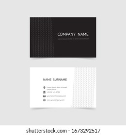 Minimal business card print template design, Black White color and simple clean layout, Vector illustration flat design,
