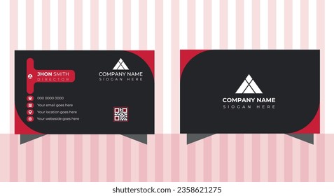 Minimal Business Card Template. Creative design of visiting card.