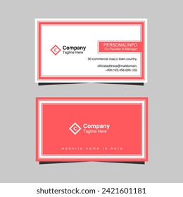 Minimal business card template in creative style. Modern simple and clean professional visiting card design.