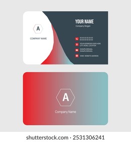 Minimal business card template with gradient design, modern typography, and space for logo, contact details, and company information. 