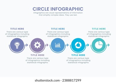 Minimal business circle infographic design template for cycling diagram. presentation and round chart. Business concept with 5 stages. Modern flat vector illustration for data visualization.