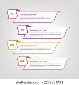 Minimal business data presentation with infographic steps or process