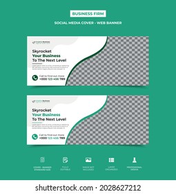 minimal business firm social media timeline cover template design with an image placement, two color variant. fully editable, well organized design. vector eps 10 version, web banner