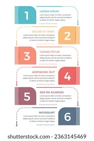 Minimal business infographic design template with six options or steps, process, workflow template, vector eps10 illustration