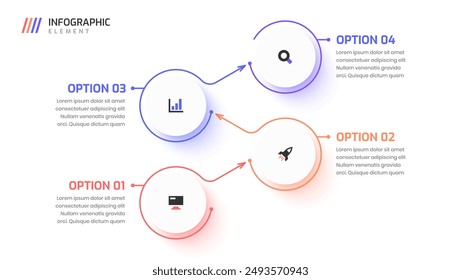 Minimal Business Infographic Design with Thin Line, Circle Label, Icon and 3 Option. Suitable for Workflow, Diagram, Chart, Presentation