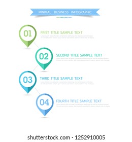 Minimal Business  Infographic with number icon, vector design element illustrator