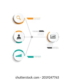 minimal business infographic  vector illustration Thin Line Connection on color gradient chart origami paper color info-graphic template for diagram presentation chart and business concept