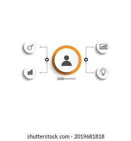 minimal business infographic  vector illustration Thin Line Connection on color gradient chart origami paper color info-graphic template for diagram presentation chart and business concept
