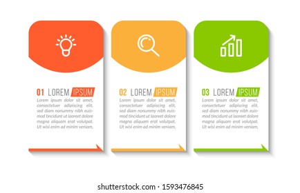 Minimal Business Infographics template. Timeline with 3 steps, options and marketing icons .Vector linear infographic with three circle conected elements. Can be use for presentation.