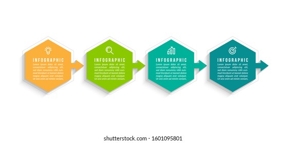 Minimal Business Infographics template. Timeline with 4 steps, options and marketing icons .Vector linear infographic with four conected elements. Can be use for presentation.