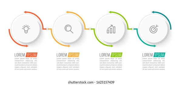 Minimal Business Infographics template. Timeline with 3 steps, options and marketing icons .Vector linear infographic with three circle conected elements. Can be use for presentation.