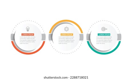 Plantilla mínima de infografías empresariales. Línea de tiempo con 3 pasos