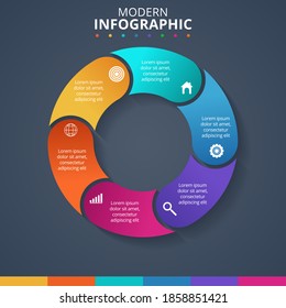 Plantilla mínima de infografías empresariales. ilustración vectorial