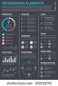 Minimal business infographics vector elements resume cv set