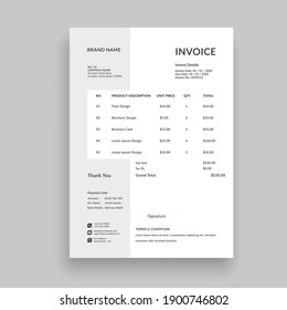 Minimal Business Invoice, Quotation, Bill, Voucher, Template Invoice