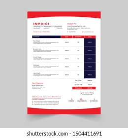minimal business invoice template vector design