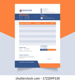 Minimal Business Invoice Template Vector 
