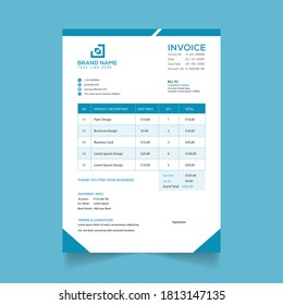 minimal business invoice template vector format