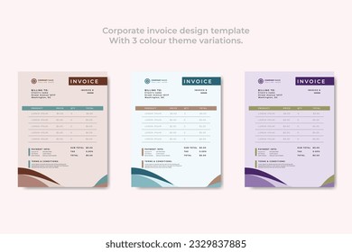 minimal business invoice template vector design vector template